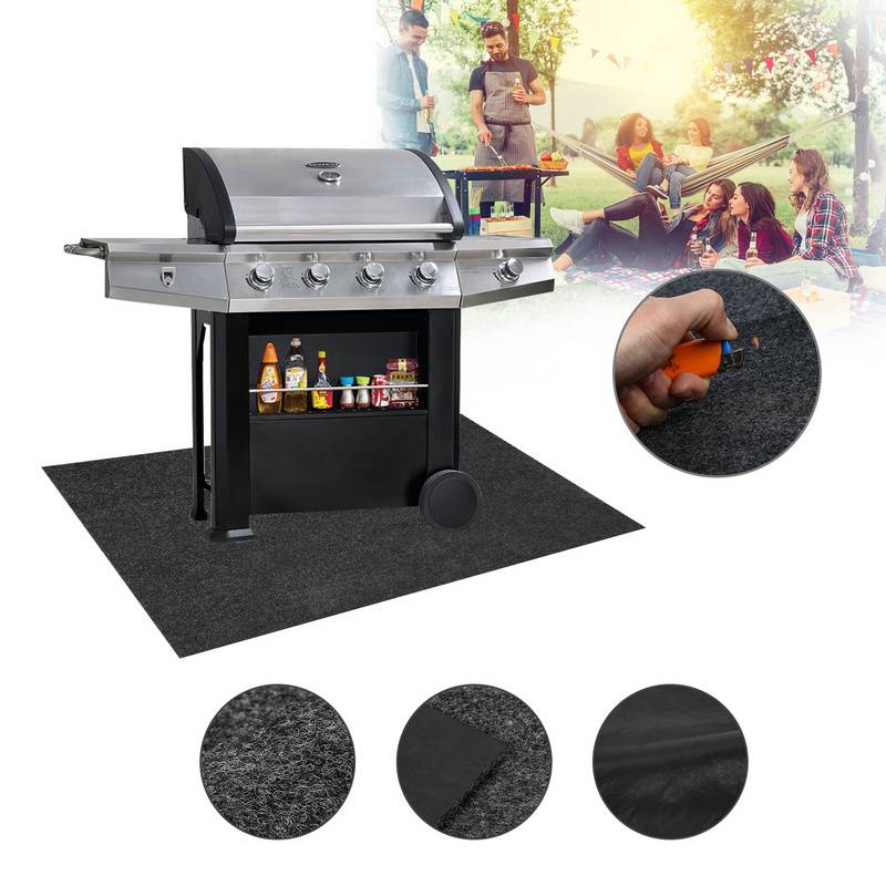 Grillteppich Fußmatte Bodenschutzmatte Outdoor Grillmatte BBQ Matte Feuerfeste Unterlage 90x120 cm