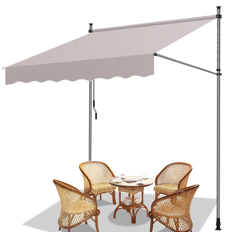 Markise Klemmmarkise Balkonmarkise ohne Bohren-höhenverstellbar Sonnenmarkise UV-beständig & wasserabweisend 300cm Beige
