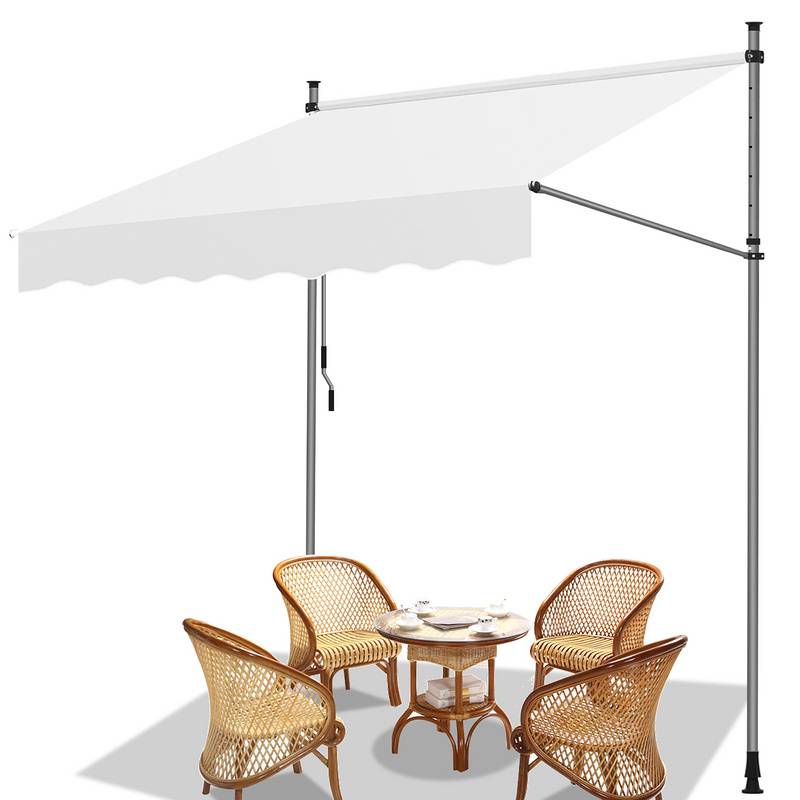 Markise Klemmmarkise Balkonmarkise ohne Bohren-höhenverstellbar Sonnenmarkise UV-beständig & wasserabweisend 300cm Creme