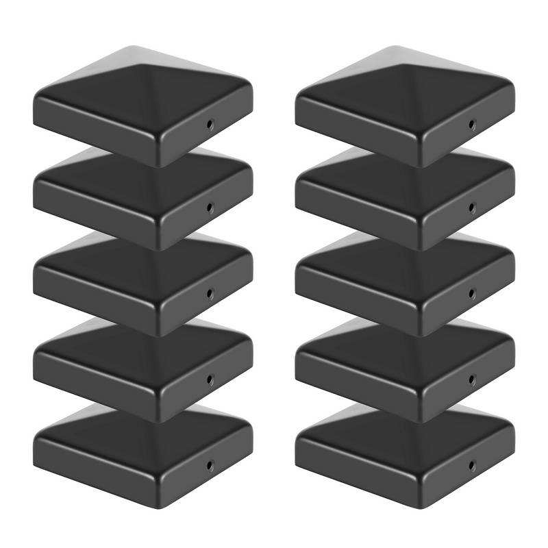 10x Pfostenkappe Pfostenkappe für Holzpfosten Pfostenkappe Pyramide Zaunpfahl Abdeckung Schwarz 71*71mm