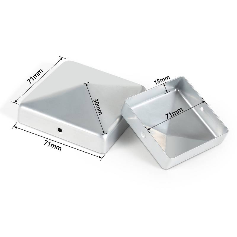 10x Pfosteankappe Pyramide 71x71mm Abdeckkappe für Pfosten Zierkappe Silber