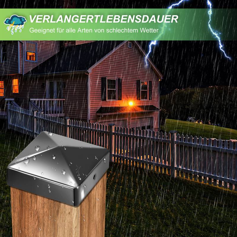Pfostenkappe Pfostenkappe für Holzpfosten Pyramide Abdeckkappe 10 Stück 71x71mm Schwarz