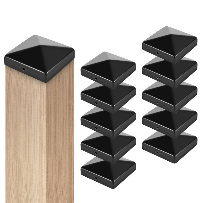 10x Pfostenkappe Pfostenkappe Pyramide Zaunkappe Zierkappe Pfahl für Holzpfosten Schwarz 71*71mm