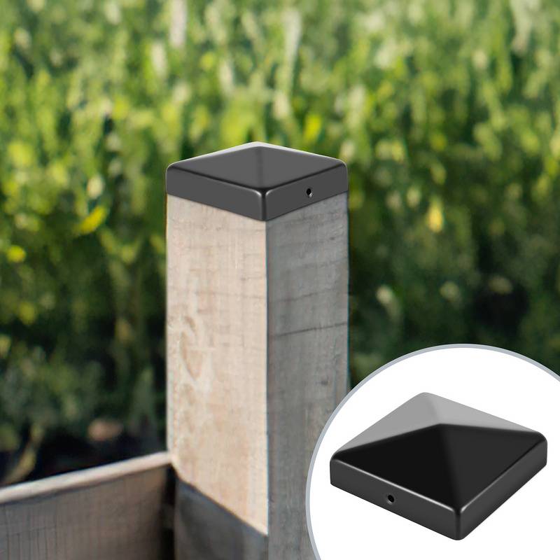 10x Pfostenkappe Schutzkappe Holzpfosten Pyramide Pfostenabdeckung für Holzpfosten Schwarz 71*71mm