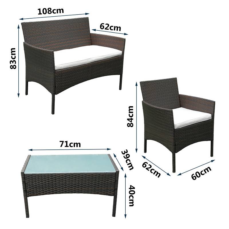 Sitzgruppe Polyrattan Garten Hocker Lounge Sessel Gartenlounge Lounge Set Polyrattan Ecksofa Gartenmöbel braun