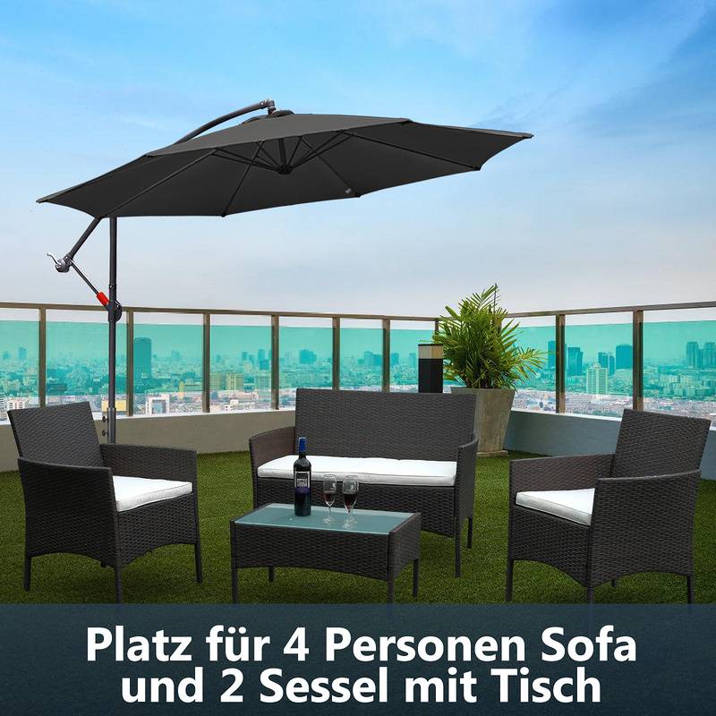 Sitzgruppe Polyrattan Garten Hocker Lounge Sessel Gartenlounge Lounge Set Polyrattan Ecksofa Gartenmöbel braun