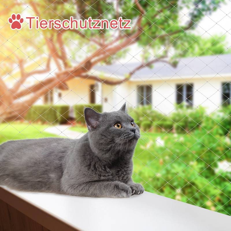 Katzennetz Balkonnetz Transparentes Katzenschutznetz Katzen-Schutznetz Fenstergitter Kippfenster-Schutzgitter 3x8m