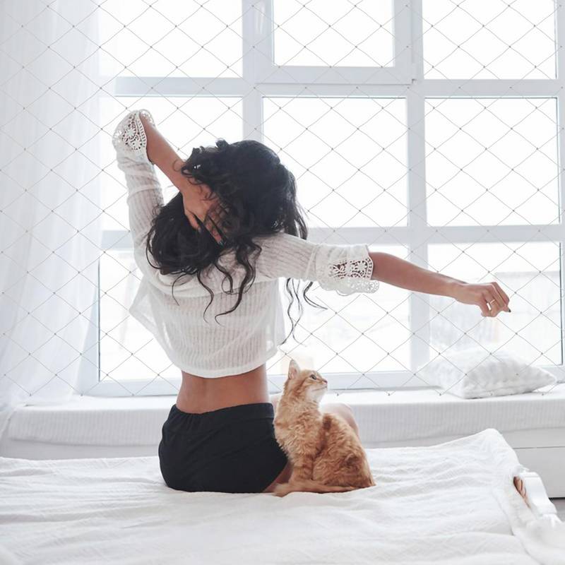 Katzennetz Balkonnetz Transparentes Katzenschutznetz Katzen-Schutznetz Fenstergitter Kippfenster-Schutzgitter 3x8m