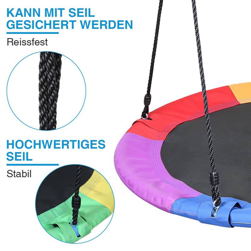 Nestschaukel Ø100cm höheverstellbar Rundschaukel Tellerschaukel Kinderschaukel