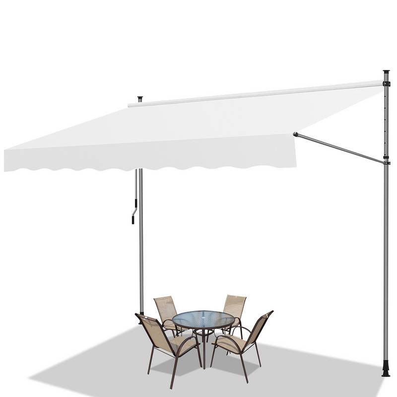 Markise ohne Bohren Klemmmarkise Balkonmarkise für Terrasse Balkon 400cm Creme