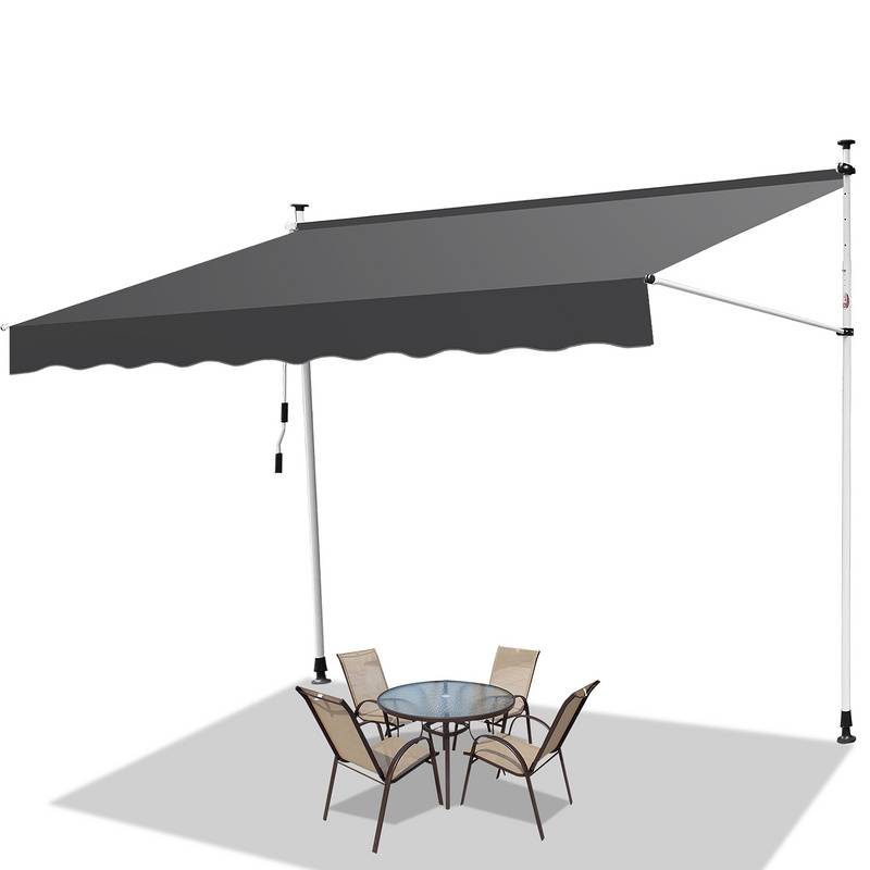 Markise Handkurbel Klemmmarkise Sonnenschutz Fenstermarkise Sonnenmarkise Einziehbare Wasserabweisend Markisen Grau 4M