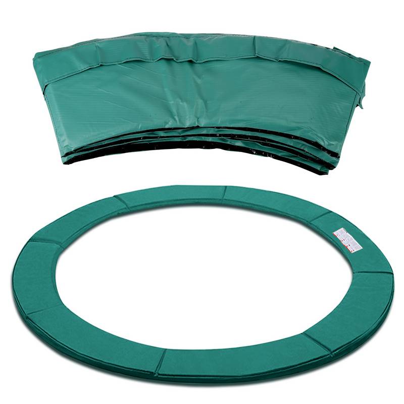 Trampolin Randabdeckung Ø 366cm Grün, Reißfest & UV-resistent, Ersatz Federabdeckung, Rahmenpolster, Schutzpolster für Gartentrampoline