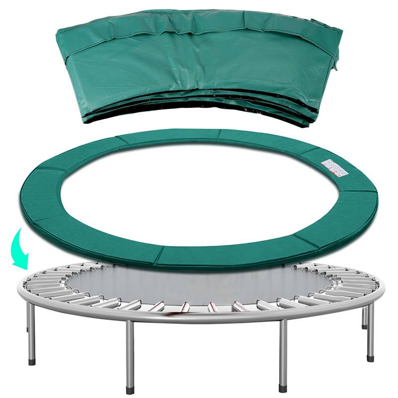 Trampolin Randabdeckung Ø 426cm Grün, Reißfest & UV-resistent, Ersatz Federabdeckung, Rahmenpolster, Schutzpolster für Gartentrampoline