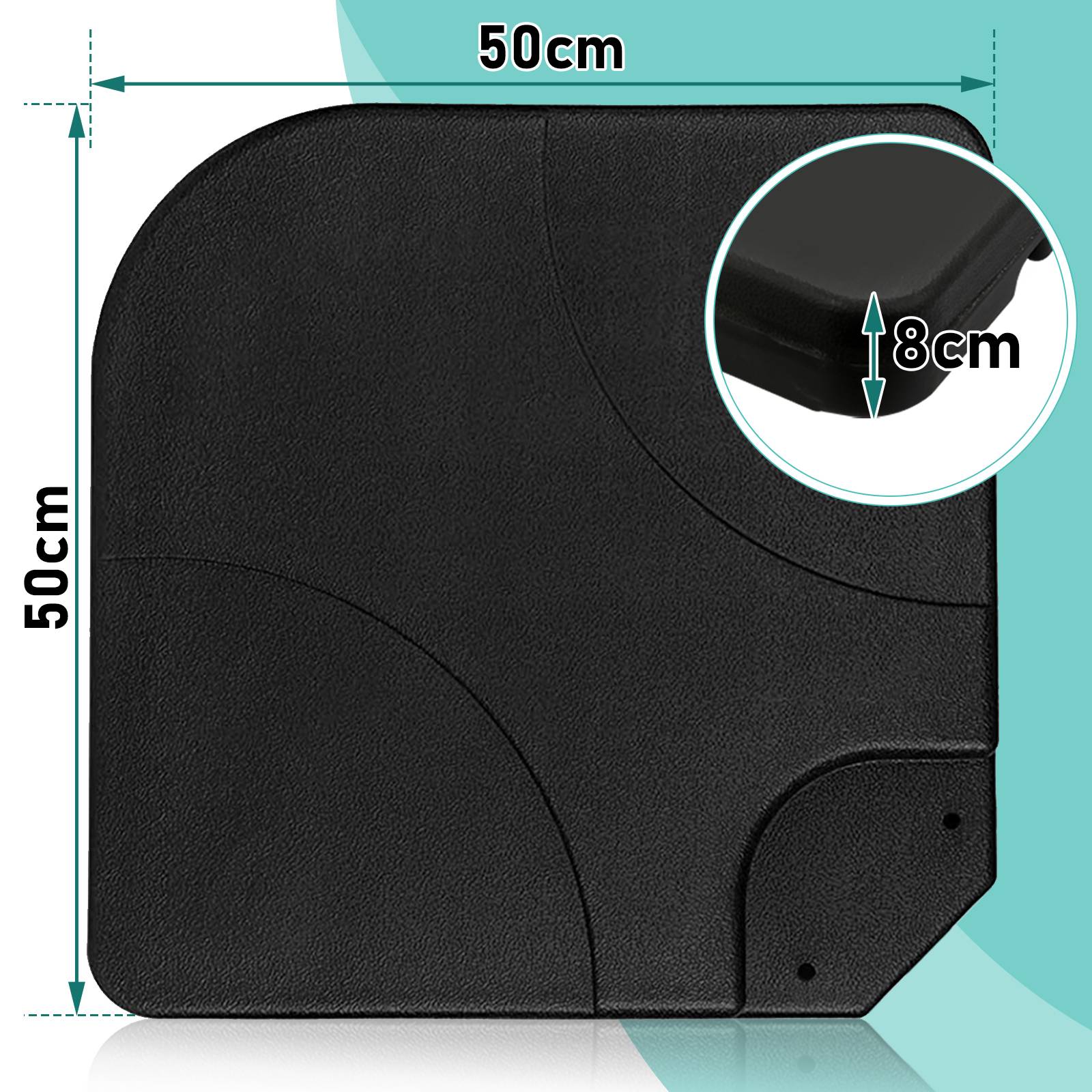 Sonnenschirmständer 4er-Set befüllbar mit Sand / Wasser bis 80 kg HDPE Kunststoff Sonnen-Schirmständer