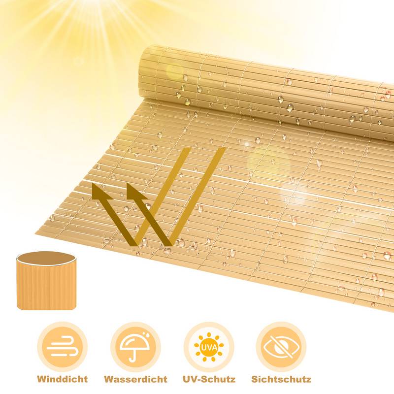 PVC Sichtschutzmatte Sichtschutzzaun Balkon Terrasse Windschutz Sichtschutz Outdoor Balkonverkleidung Wetterfest UV-Schutz für Balkon Garten Markise