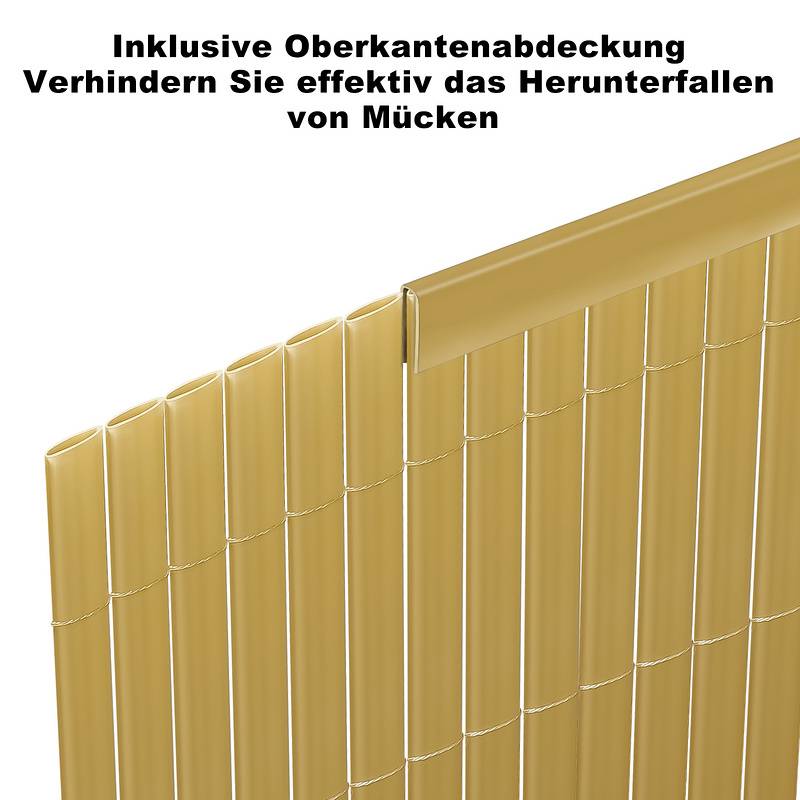 PVC Sichtschutzmatte Sichtschutzzaun Sichtschutz für Zaun Balkon Bambus 80 x 500 cm
