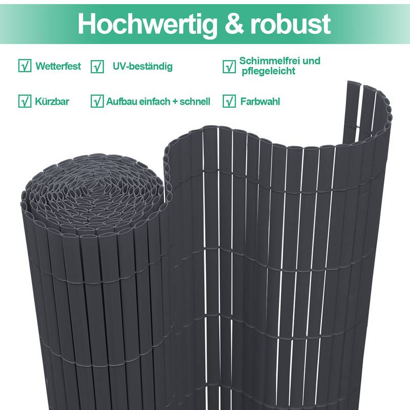 PVC Sichtschutzmatte Sichtschutzzaun UV-Schutz Balkon Terrasse Windschutz Sichtschutz Outdoor Balkonverkleidung Wetterfest für Balkon Garten Markise