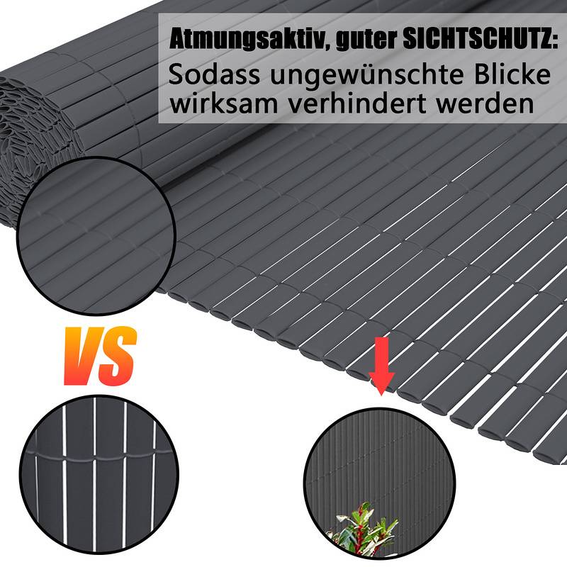 PVC Sichtschutzmatte Sichtschutzzaun UV-Schutz Balkon Terrasse Windschutz Sichtschutz Outdoor Balkonverkleidung Wetterfest für Balkon Garten Markise