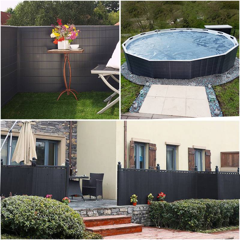 PVC Sichtschutzmatte Sichtschutzzaun UV-Schutz Balkon Terrasse Windschutz Sichtschutz Outdoor Balkonverkleidung Wetterfest für Balkon Garten Markise
