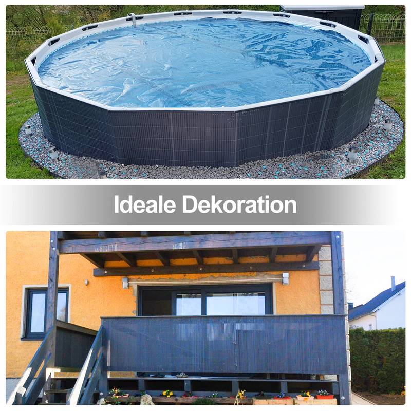 PVC Sichtschutzmatte Sichtschutzzaun UV-Schutz Balkon Terrasse Windschutz Sichtschutz Outdoor Balkonverkleidung Wetterfest für Balkon Garten Markise