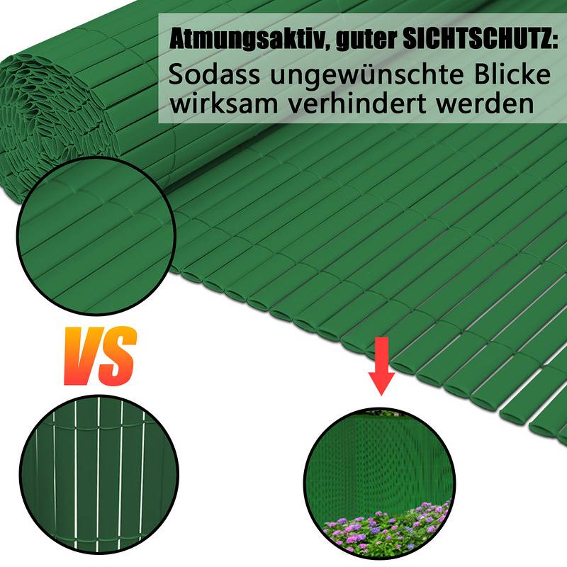 PVC Sichtschutzmatte Sichtschutzzaun Balkon Terrasse Windschutz Sichtschutz Outdoor Balkonverkleidung Wetterfest UV-Schutz für Balkon Garten Markise