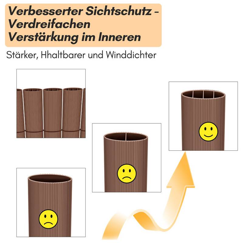 PVC Sichtschutzmatte Sichtschutzzaun Balkon Windschutz Sichtschutz für Zaun Braun 90x800cm