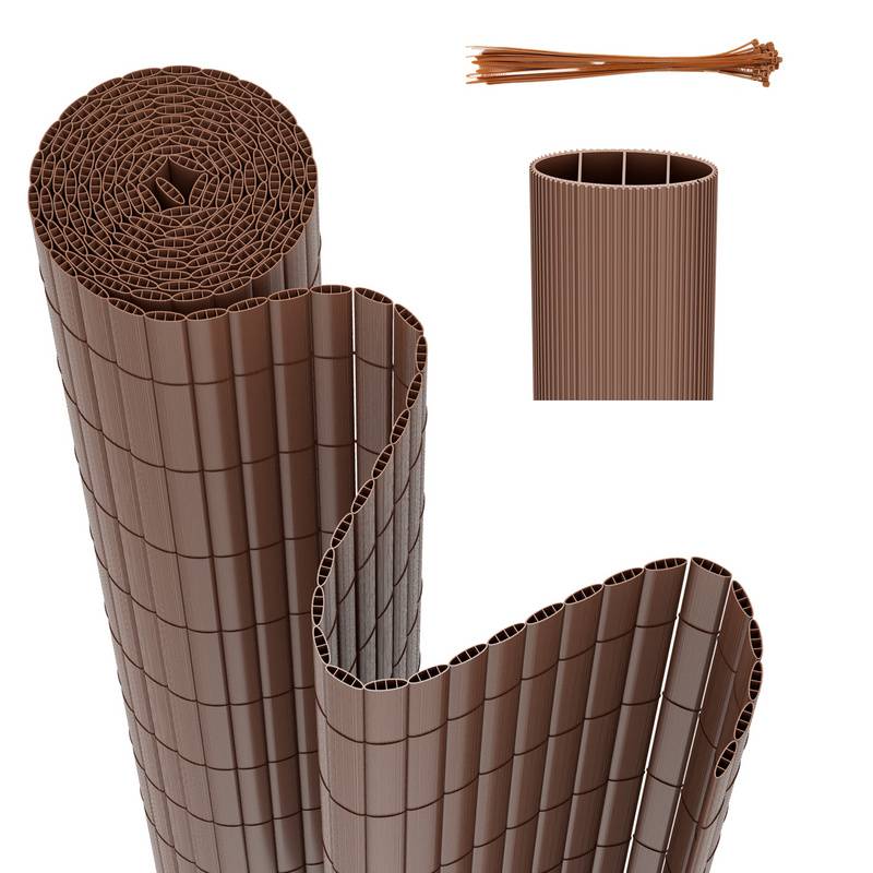 PVC Sichtschutzmatte Sichtschutzzaun Balkon Windschutz Sichtschutz für Zaun Braun 160x500cm