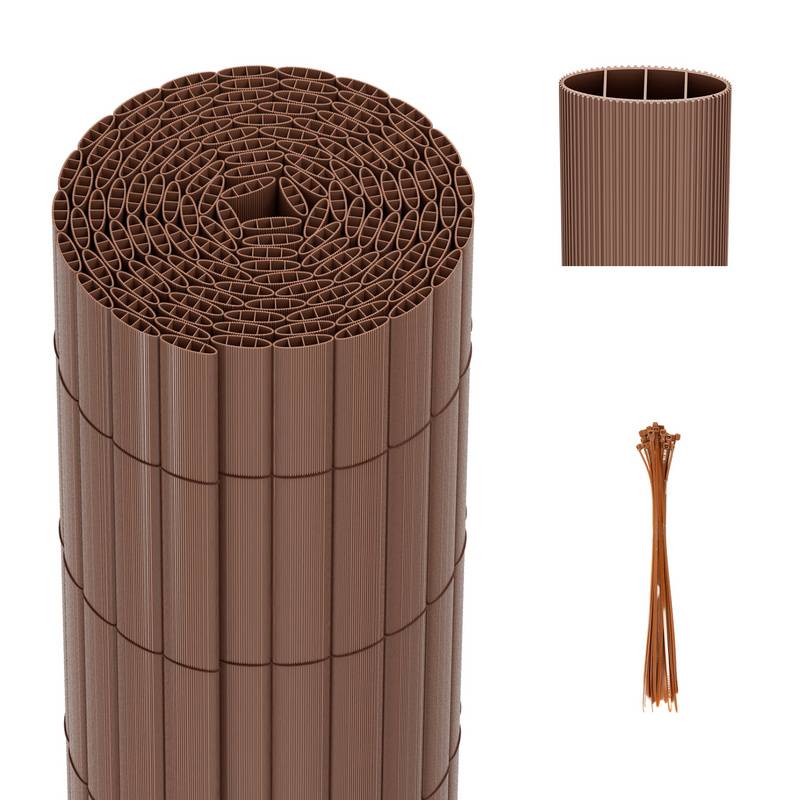 PVC Sichtschutzmatte Sichtschutzzaun Balkon Windschutz Sichtschutz für Zaun Braun 80x800cm