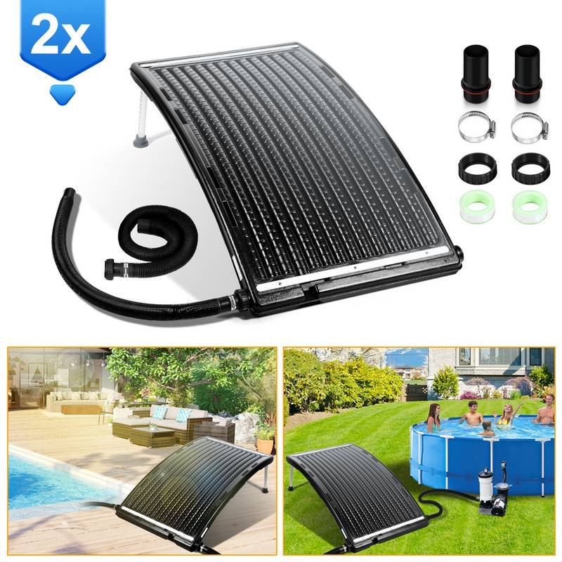 solarheizung Sonnenkollektor für Warmwasser Pool-Solarkollektor Sonnenkollektor Fassungsvermögen bis zu 15 Liter 2 Stück 110x69x14cm