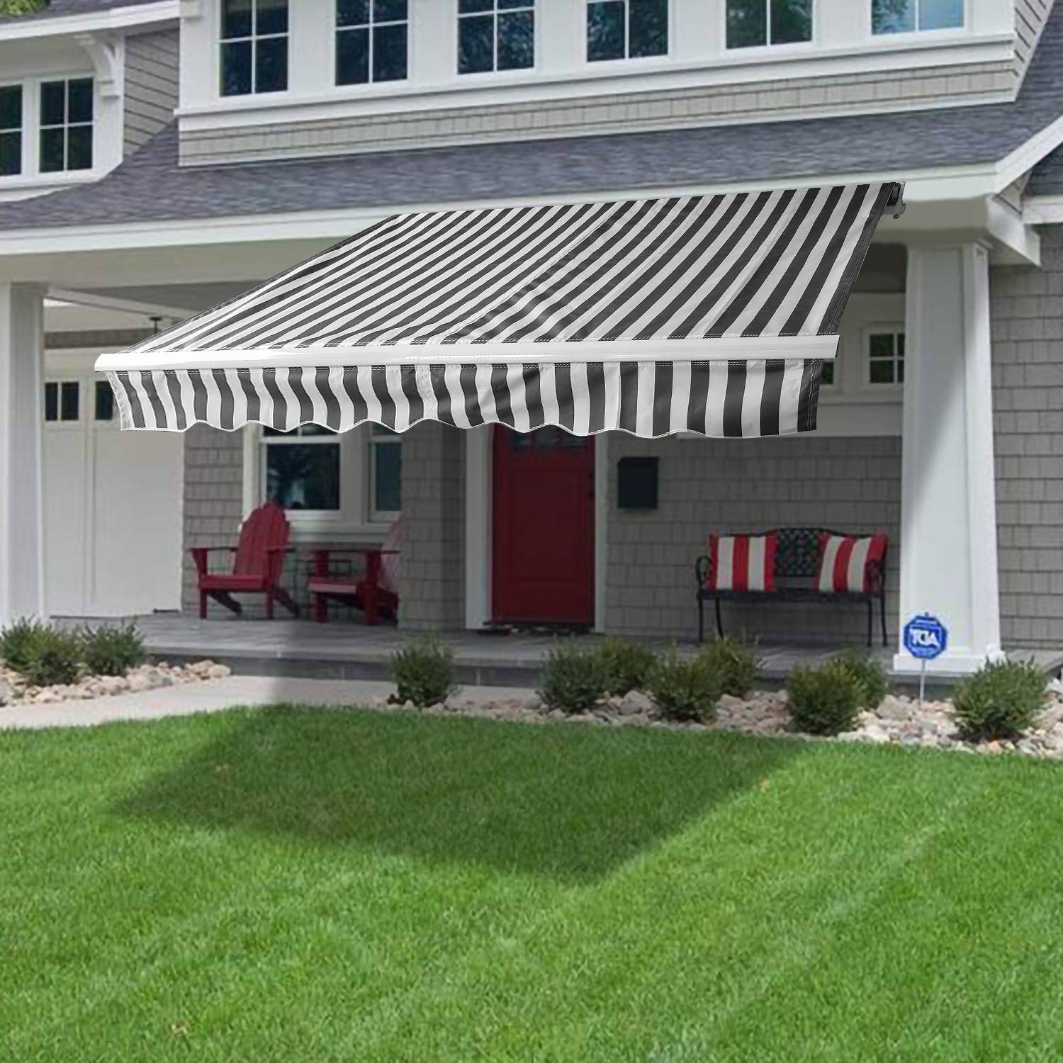 Gelenkarmmarkise 300x250cm einziehbare Markise Sonnenschutz Balkonmarkise Gelenkarm Sonnenschutz Grau/Weiß