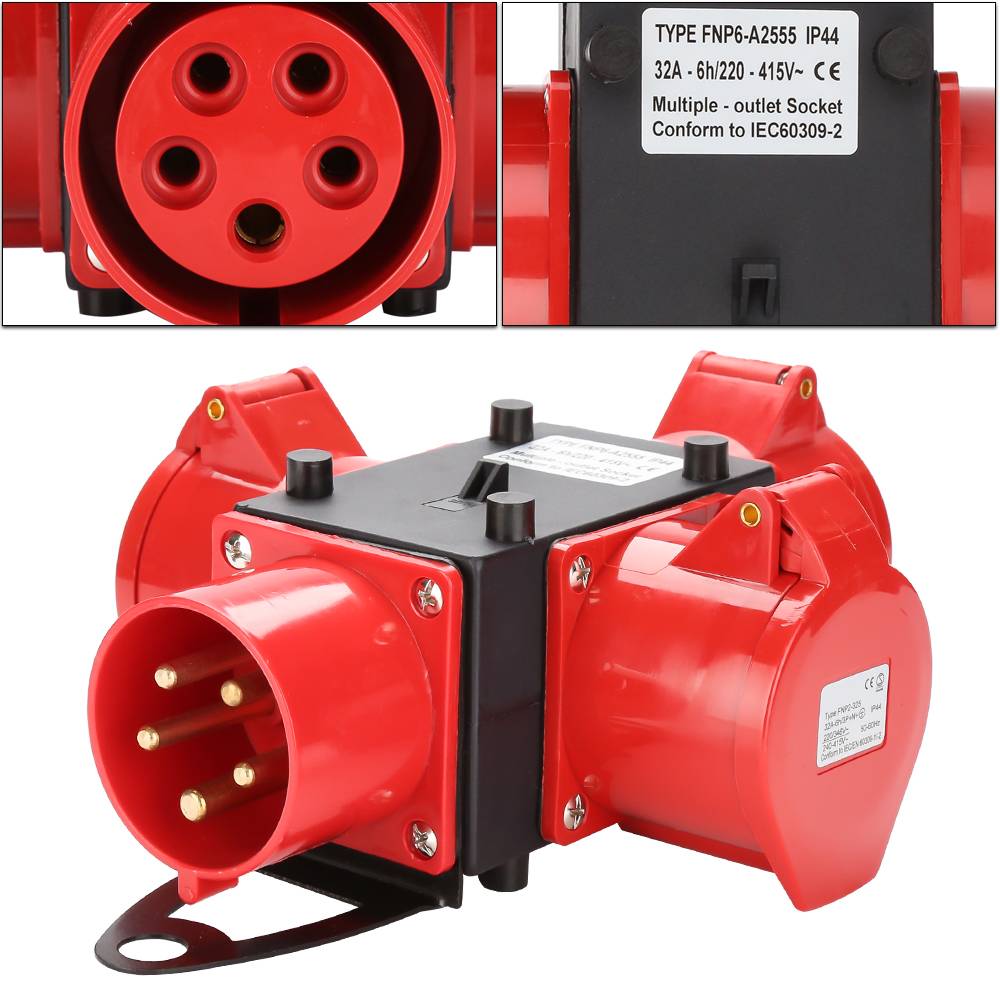 Stromverteiler Baustromverteiler Verteiler CEE Kraftstrom IP44 für Baustelle 3 x CEE 400V / 32A Steckdose 5P