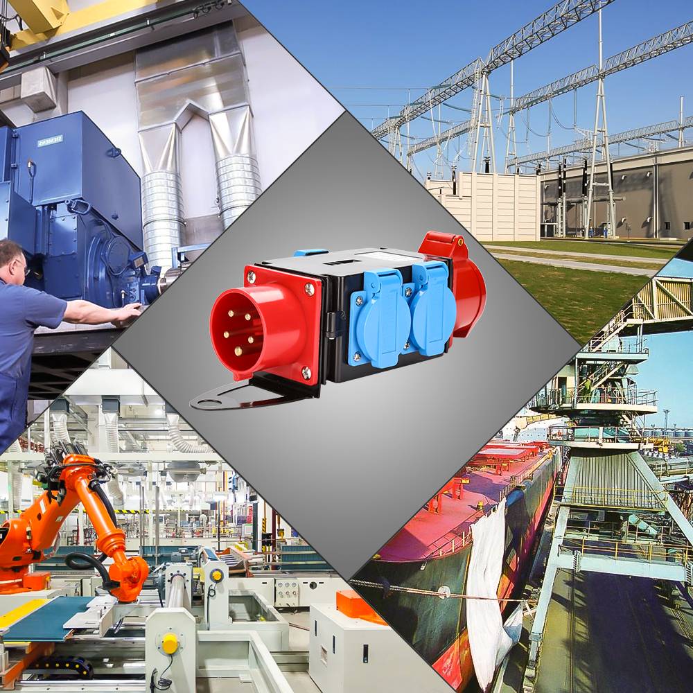 Stromverteiler Baustromverteiler Verteiler CEE Kraftstrom Steckdose IP44 für Baustelle 1 x CEE 400V / 16A, 3 x 230V（Schuko）