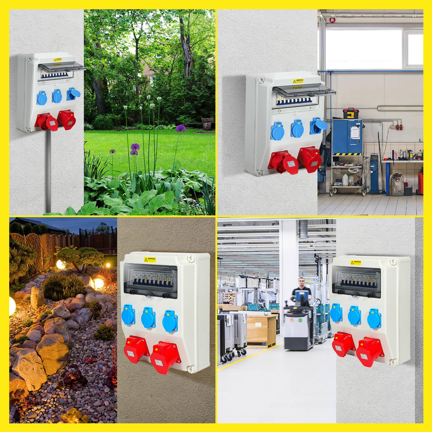 Stromverteiler Baustromverteiler Verteiler Wandverteiler CEE Kraftstrom Steckdose IP44 für Baustelle 1X32A 1X16A 3x230V MIT LS