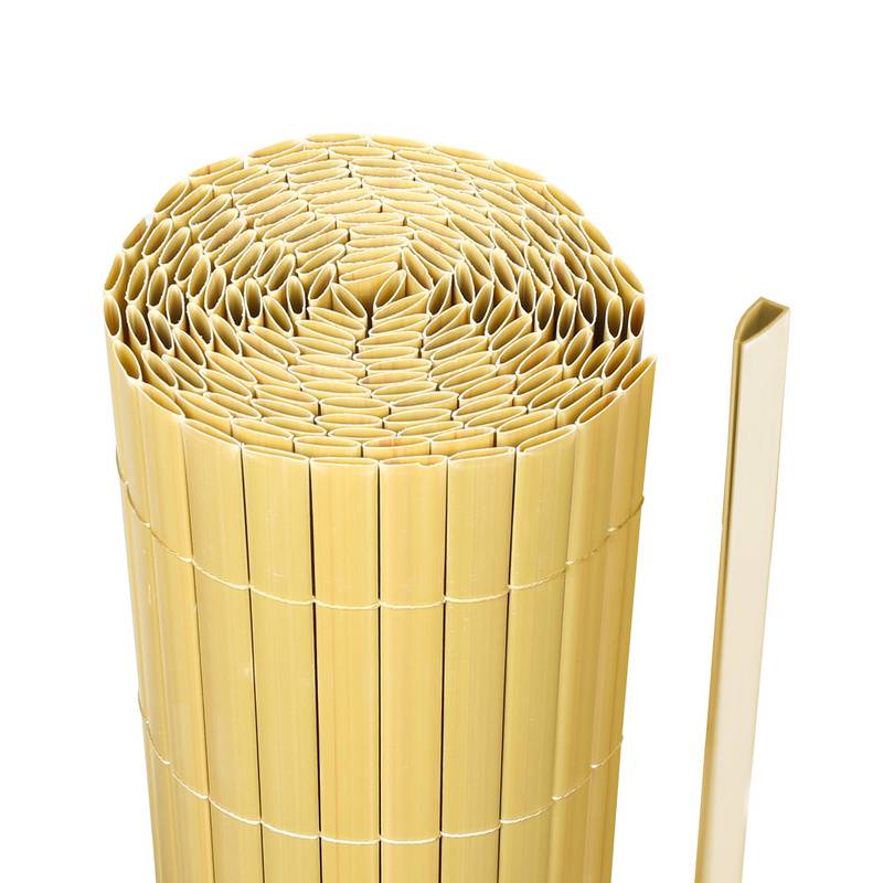 PVC Sichtschutzzaun Sichtschutzmatte Gartenzaun Sichtschutz Windschutz für Balkon &Terrasse, Bambus 100x500cm