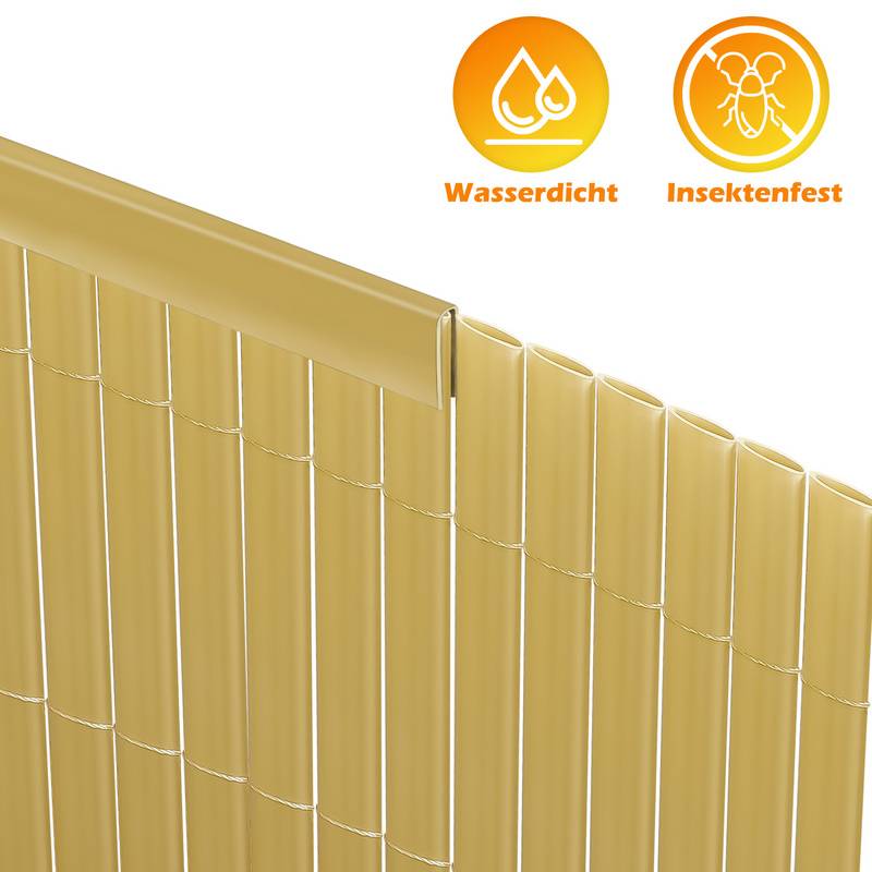 Sichtschutzmatte PVC Sichtschutzzaun Bambus Windschutz fur Garten Balkon und Terrasse 80x1000cm