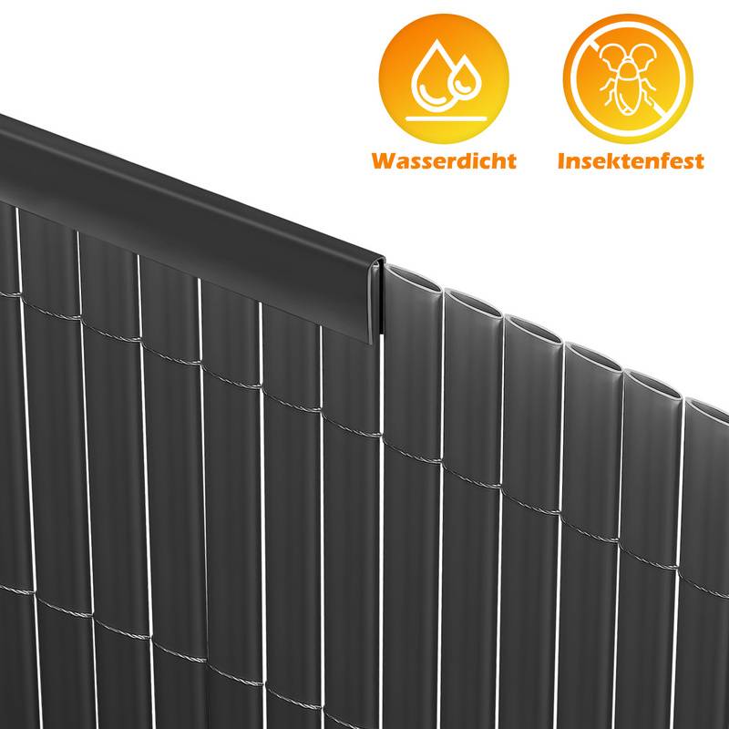 Sichtschutzmatte PVC Sichtschutzzaun grau Windschutz fur Garten Balkon und Terrasse 160x500cm