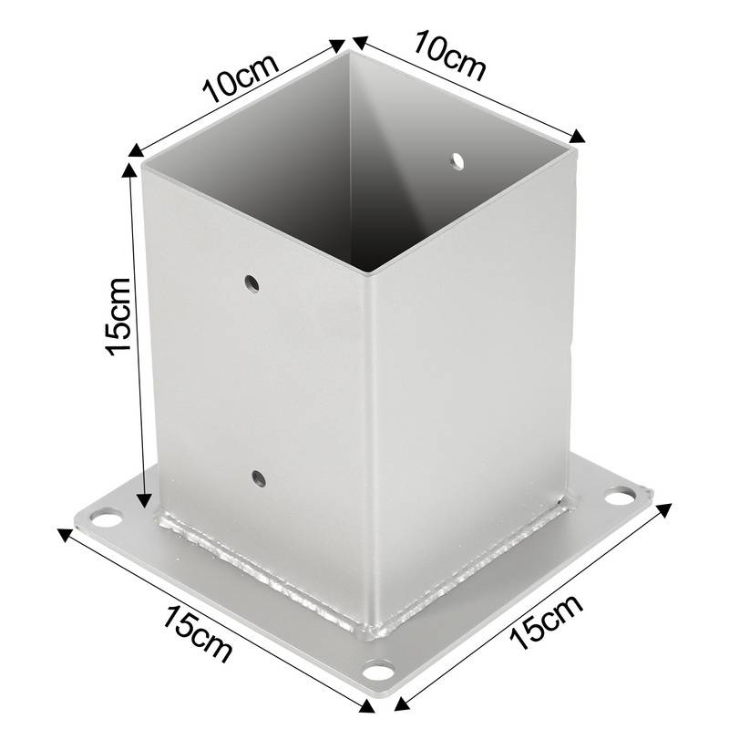 Aufschraubhülse Metall Pfostenanker Zaunträger Hülse Aufschraubbodenhülse 4 Stück 100*100mm