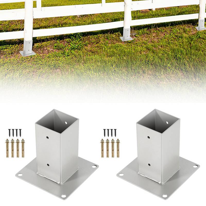 Aufschraubhülse Vierkantholzpfosten Pfostenträger Anker für Vierkantholzpfosten 4 Stück 80*80mm