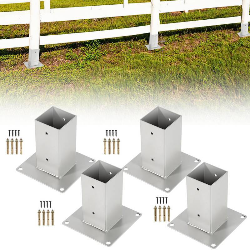 Aufschraubhülse Vierkantholzpfosten Pfostenträger Anker für Vierkantholzpfosten 4 Stück 90*90mm