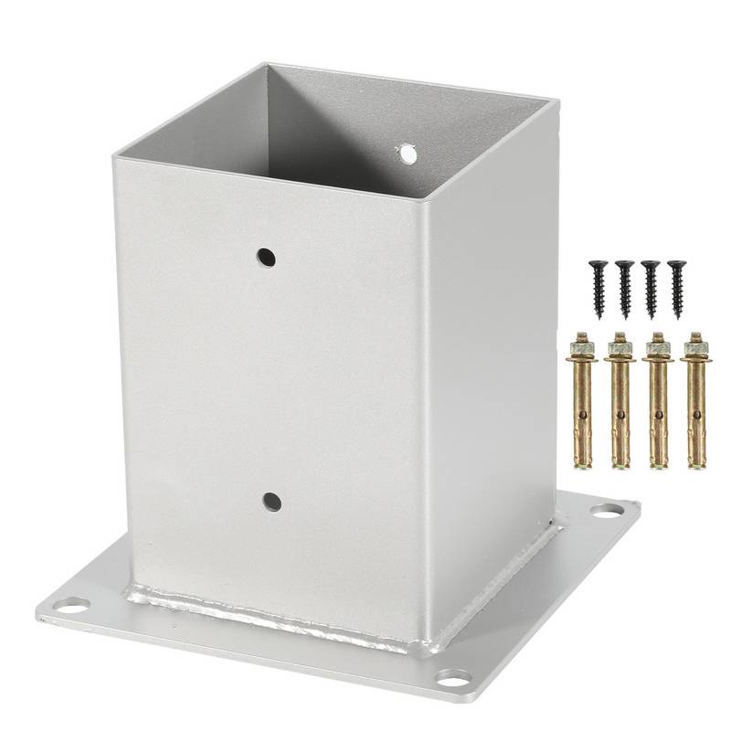 Aufschraubhülse Bodenhülse Zaunträger Silber 100x100mm