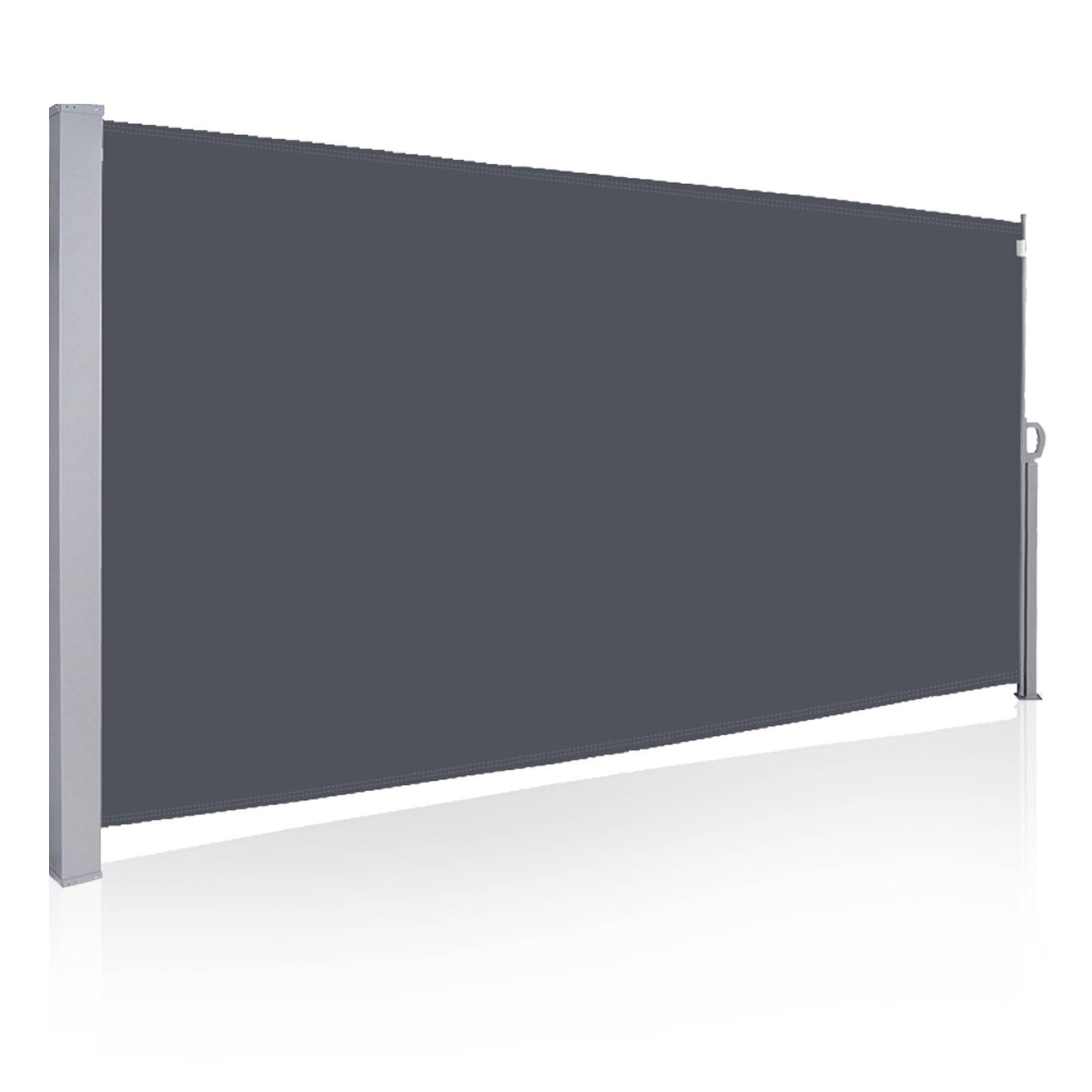 Seitenmarkise Ausziehbar Balkon Anthrazit Sonnenschutz Vollkassette Sichtschutz grau 140x300cm