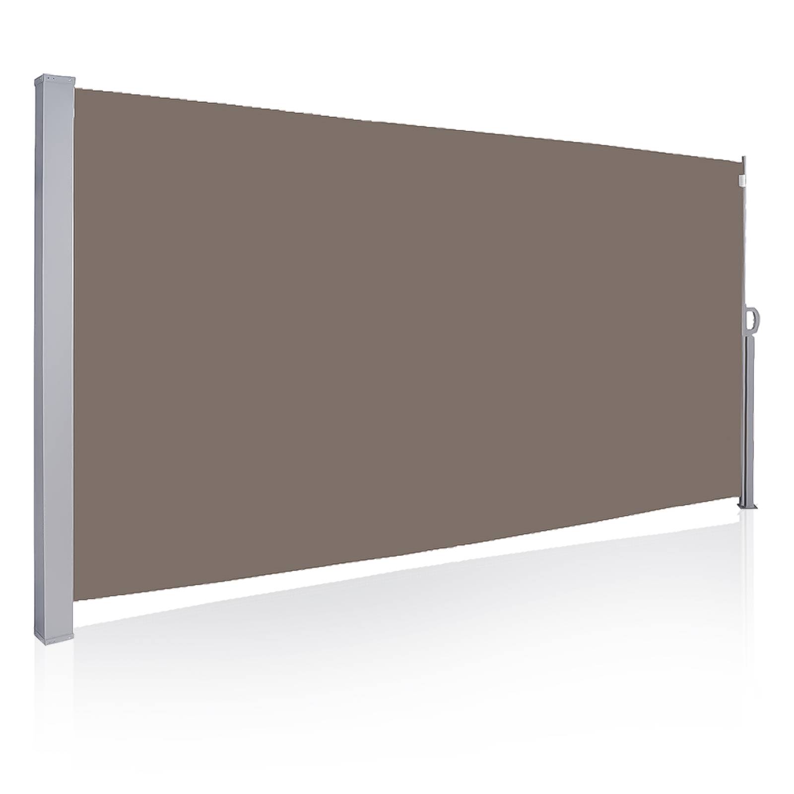 Seitenmarkise Ausziehbar Balkon Anthrazit Sonnenschutz Vollkassette Sichtschutz braun 160x300cm