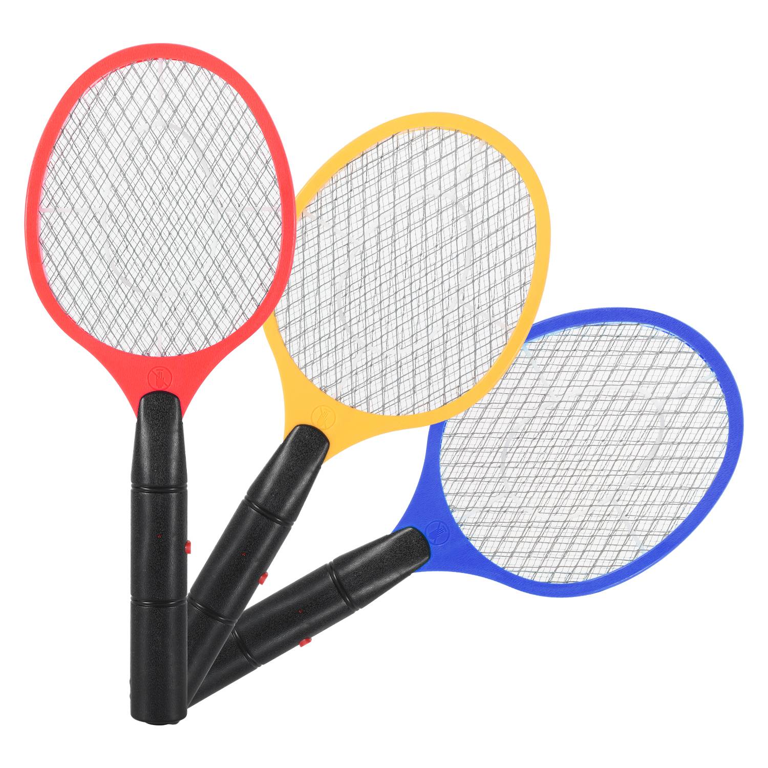 3er Set Elektrische Fliegenklatsche Doppeltes Sicherheitsnetz Fliegenfänger Insektenvernichter Mückenklatsche Elektronische Insektenfalle Insektensc