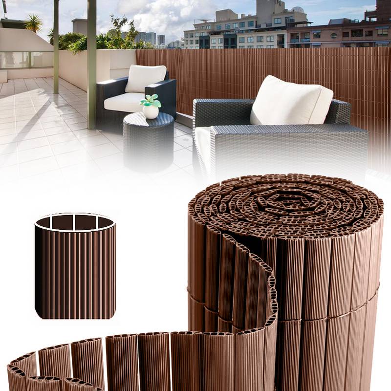 PVC Sichtschutzmatte PVC Sichtschutzzaun Braun Windschutz fur Garten Balkon und Terrasse 120x800cm
