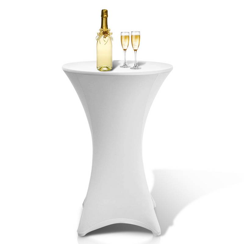 Stehtischhusse Stretch Stehtisch Ø 60 cm Tisch Husse Bistrotisch Weiß