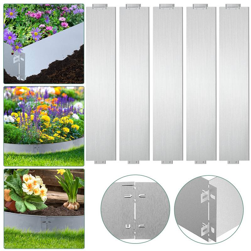 Rasenkante Einfache Montage Profilkante Rasenborde Gartenpalisade Beetrand 100x15cm 50m