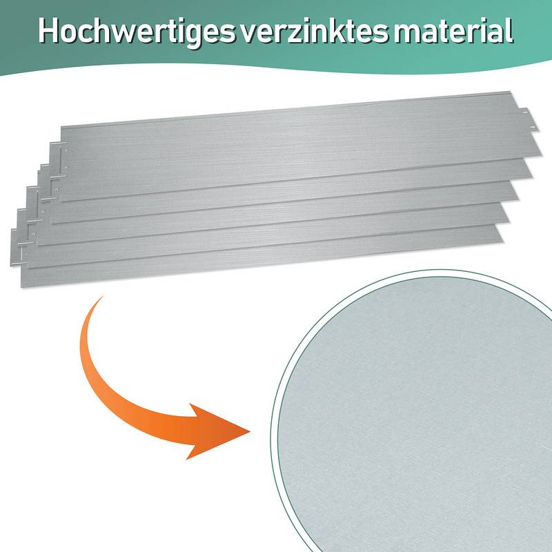 Rasenkante Metall Beeteinfassung Beetumrandung Mähkante Palisade Beetrand 100x18cm 5m