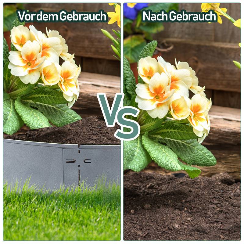 Rasenkante Metall Beeteinfassung Beetumrandung Mähkante Palisade Beetrand 100x18cm 15m