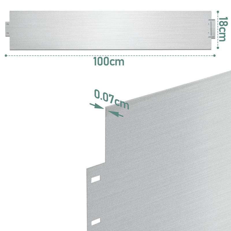 Rasenkante Metall Beeteinfassung Beetumrandung Mähkante Palisade Beetrand 100x18cm 5m