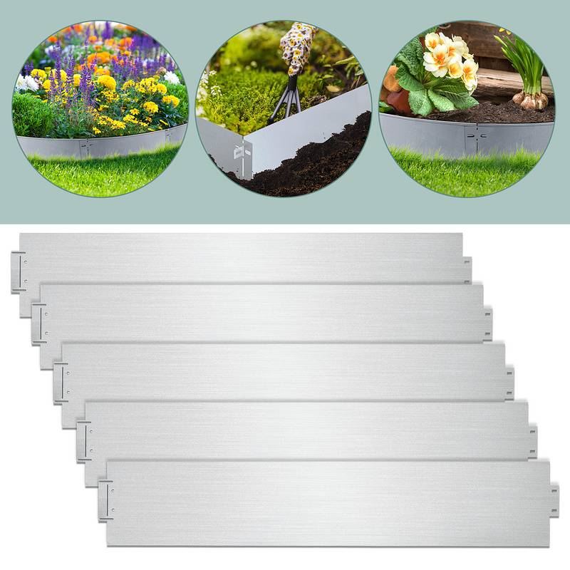 Rasenkante Einfache Montage Profilkante Rasenborde Gartenpalisade Beetrand 100x18cm 15m